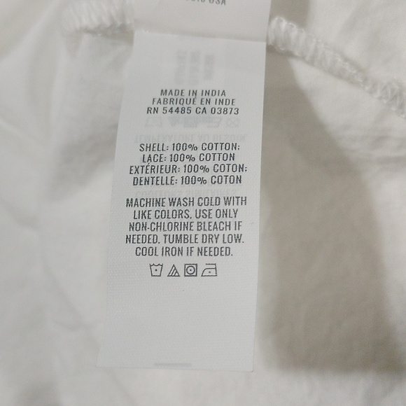 Aerie White Lace-Trim Blouse 100% Cotton Size M - Picture 11 of 11